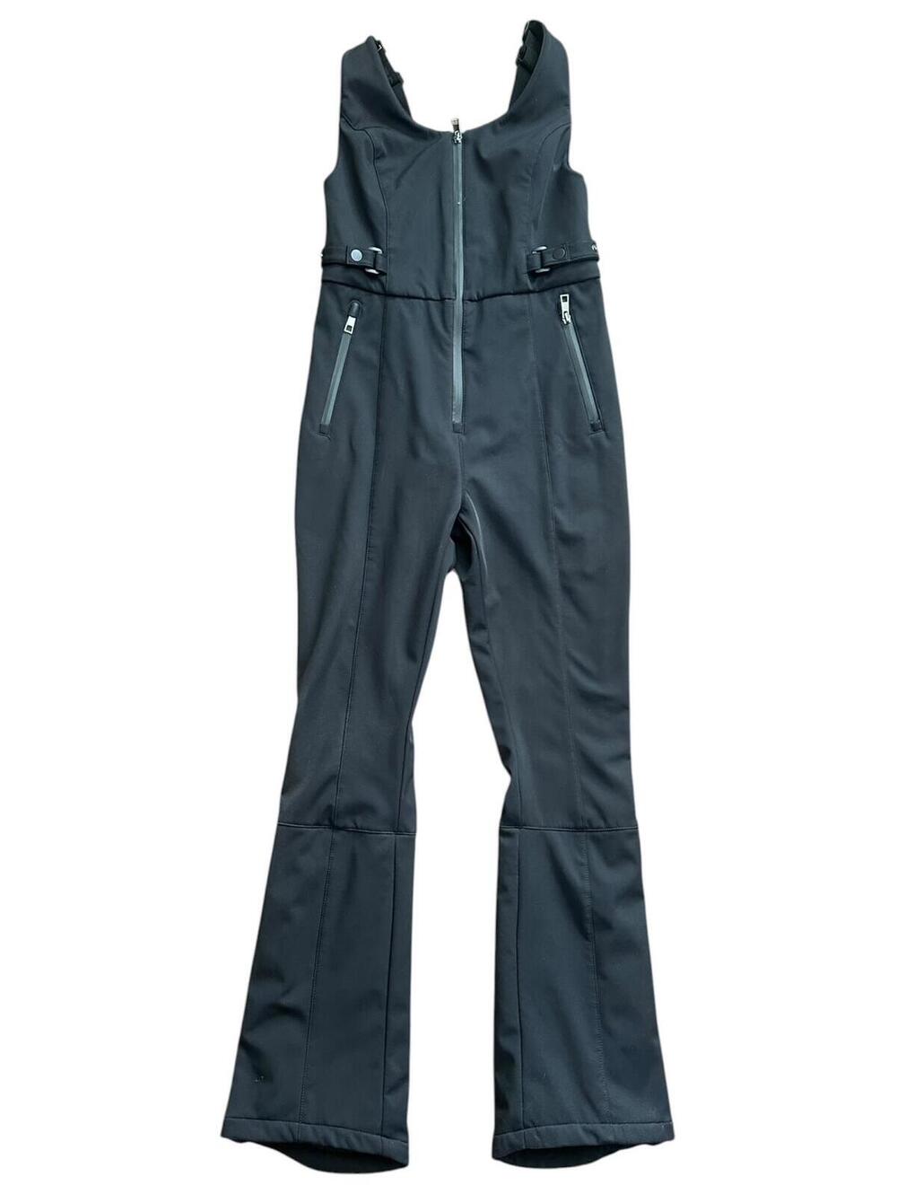 Zara Ski Collection Black Flared Bib Overalls